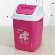 茶花 欧式翻盖垃圾桶5L