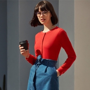 UNIQLO优衣库 女装华夫格开衫