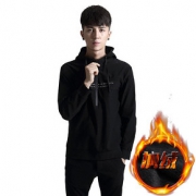 潮流时尚# 卡策 加绒卫衣男圆领套头连帽卫衣