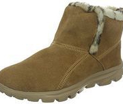Skechers斯凯奇ON-THE-GO系列女皮面超轻毛里保暖休闲雪地短靴13654