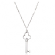 TIFFANY & Co 蒂芙尼 Keys系列 37447587 新款三叶草钥匙吊坠纯银项链
