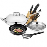 WMF 福腾宝 厨房锅具套装中华炒锅煎锅刀具 1099元包邮
