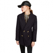 ZARA 女士双排扣羊毛短大衣