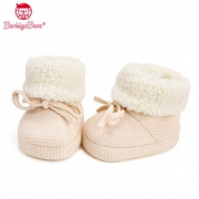加绒加厚# 芭比班纳 天然有机彩棉加绒保暖婴儿鞋