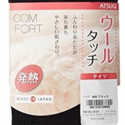 ATSUGI 厚木 COMFORT 羊毛条纹 发热螺纹连裤袜 400D