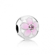 PANDORA 潘多拉 792078PCZ 木兰花 925银珐琅固定夹