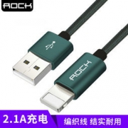 ROCK 洛克 苹果数据线 金属编织手机充电线 1米 星空灰