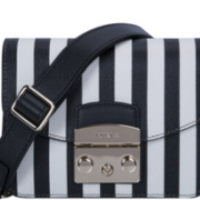 芙拉 FURLA METROPOLIS 女士系列黑白拼色条纹休闲单肩包 885780 B BKS4 ASR