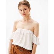 Bershka 女士一字肩T恤