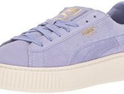 大码！PUMA 彪马 女式 Suede Mono Satin Platform 麂皮厚底鞋