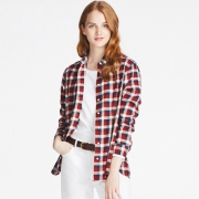 UNIQLO优衣库 女装法兰绒格子衬衫