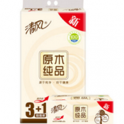 清风（APP）抽纸 原木纯品 2层150抽纸巾*4包 小规格 4.45元（8.9元，买一送一）