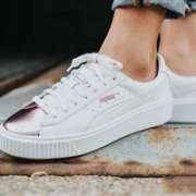 Puma 彪马 Basket Suede  Platform 玫瑰金厚底鞋