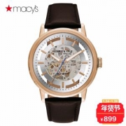 Kenneth Cole New York 男士真皮镂空机械表
