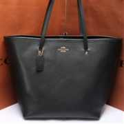 COACH 蔻驰Crossgrain Large Street Tote女士真皮托特包 经典黑