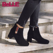 优购网：Belle 百丽  女士羊绒皮蜜蜂装饰短靴 75083DD7 3色