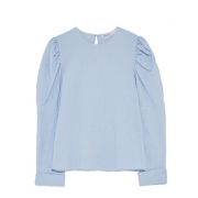 ZARA 女装珍珠纽扣饰蓬蓬袖衬衫