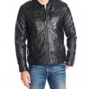 限L码！Lucky Brand Amherst男子仿皮机车夹克