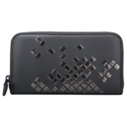 葆蝶家（BOTTEGA VENETA）  女士牛皮灰色钱包