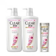 Clear 清扬 洗发水套装 樱花沁爽型 500ml*2+樱花沁爽100ml