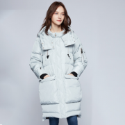 马威 maxwin  女连帽中长款加厚羽绒服