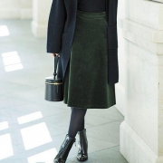 UNIQLO 优衣库 400572 高腰灯芯绒喇叭中裙