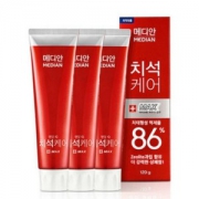 韩国爱茉莉 麦迪安(Median) 牙膏 红色86%  护齿健齿 固齿美白 120g*3支/组(新款)  可追溯 *2件