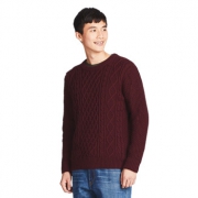 UNIQLO优衣库 男装纽花圆领针织衫