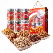 天喔 坚果炒货礼盒1335g/盒+愛洛 玛咖活力饮料250ml*6罐