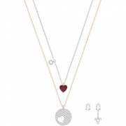 Swarovski施华洛世奇 Crystal 时尚百搭心形项链耳环套装	含税直邮到手488元