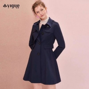 亦谷 YIGUE 2018春款 女士中长款修身收腰肩章风衣 多色
