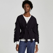 ZARA 女装蕾丝叠层装饰西装外套