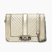 REBECCA MINKOFF CHEVRON QUILTED SMALL LOVE 女士斜挎包    $73.5（用码，约￥560）