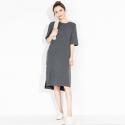 FIRSTMIX 女装复古开叉T恤连衣裙