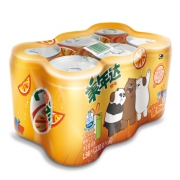 美年达橙味碳酸饮料330ml*6听  塑包