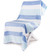 三利 纯棉纱布浴巾 A类标准  70×140cm 青蓝条纹