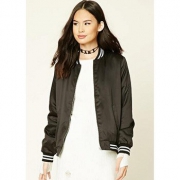 Forever21 女士缎面飞行员夹克