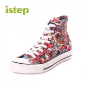 istep 情侣款 高帮帆布鞋