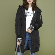 拉夏贝尔 2017冬新款 中厚款 女羽绒服 无缝技术不钻绒