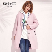 EST＋II 艺诗 女士中长款单排扣70%羊毛呢大衣 2色