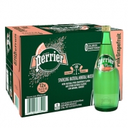 巴黎水（Perrier）  气泡矿泉水 西柚味 750ml*12瓶 *2件