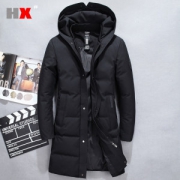 韩秀之枫 中长款 男士连帽羽绒服 800蓬白鸭绒 YKK拉链