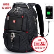CROSSGEAR 防盗系列 双肩包 男商务大容量游戏笔记本电脑包15.6英寸/17.3英寸防泼水旅行包书包CR-8112黑色