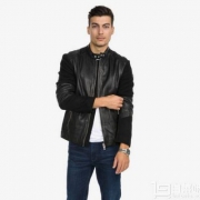 S码补货，Boss Orange 橙标 jeepy 男士羊皮拼羊毛夹克 Prime会员免费直邮含税