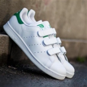 速度速度！成人可穿：Adidas Stan Smith 大童魔术贴绿尾
