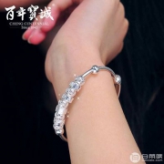 百年宝诚 六字箴言 纯银转运珠手镯18g 带质检证书