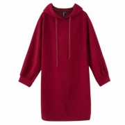 HCollection 欧美女装条纹纯色chic风连衣裙