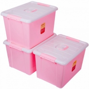 家杰 塑料收纳箱储物箱套装60L*3只