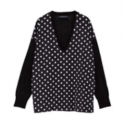 ZARA 女装波点印花 V 领针织衫