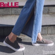 Belle 百丽 女士喵星人羊绒刺绣猫爪乐福鞋